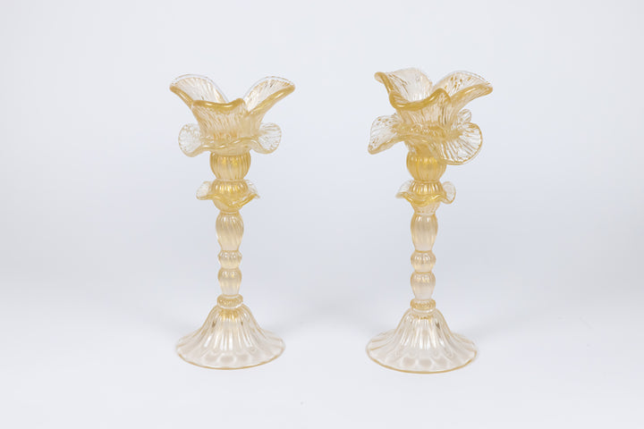Venetian Glass Ornate Candle Stand [Pair of 2]