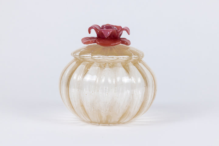 Decorative Jar With Rose Red Flower