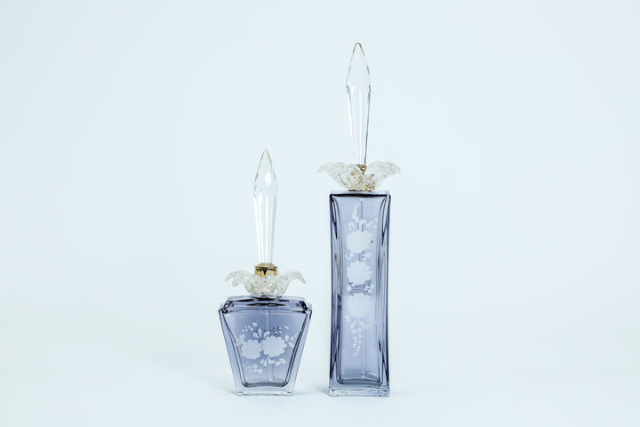 Blue perfume bottles with crystals [Set of 2]