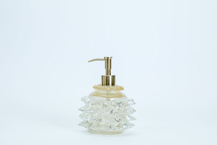 Glass Soap Dispenser with Gold finish pump